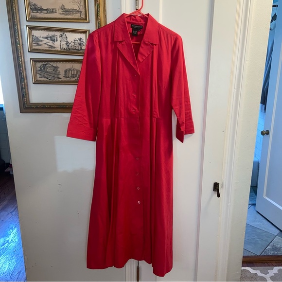 The J Peterman Company Button-Up Midi Dress 1947 - Picture 1 of 9